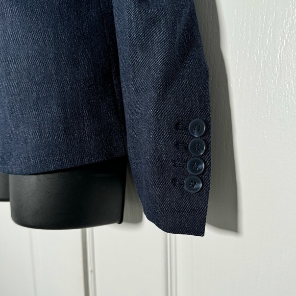 Express Editor Denim-Look Tailored Blazer NWT Medium Chic Polished Style $148 - Picture 7 of 10